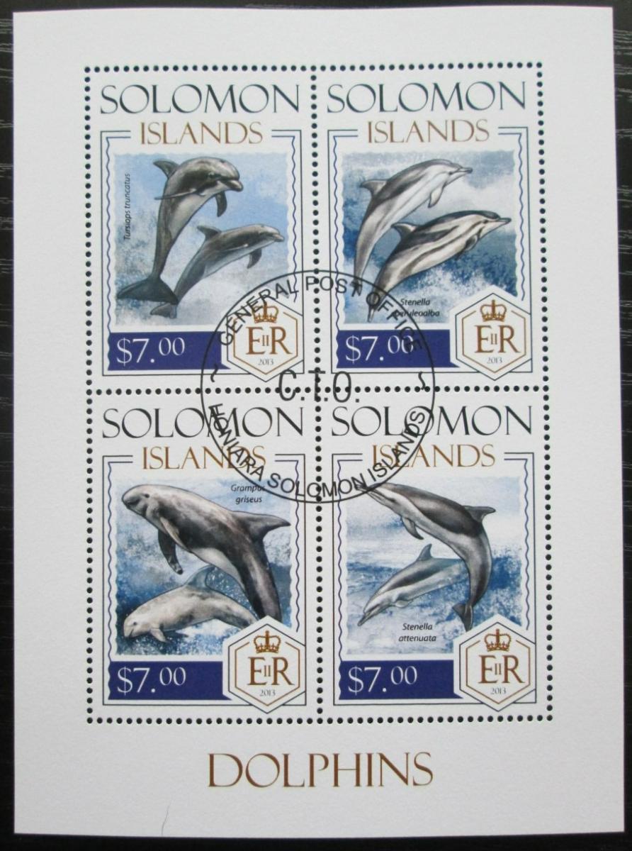 Šalamúnove ostrovy 2014 Delfíny Mi# 2337-40 Kat 9.50€ 0070 - Známky fauna