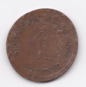 1 Pfennig Deutsches Reich 1892