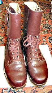 Hnědé "kanady" důstojnické kožené boty č. 42 (27) NOVÉ