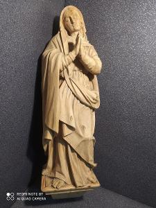 Dřevěná socha Bolestná Panna Maria, doklad NPÚ, rok cca 1850, 70cm