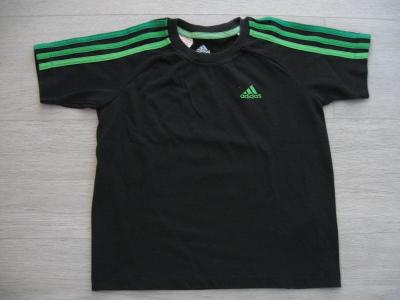 Dětské tričko Adidas, černo-zelené, vel. 116 (5-6)