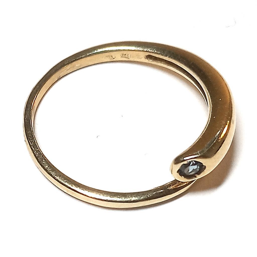14 kt zlatý prsteň s topazom - Starožitné šperky
