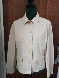 ESPRIT-Kvalitní dámská, lehká,krémová bunda,100% bavlna,S/M.LOGO