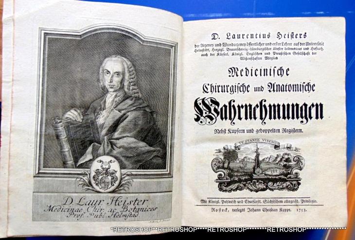 MEDICÍNA CHIRURGIE A ANATOMIE - r. 1753 KNIHA STAROŽITNÁ    - Učebnice