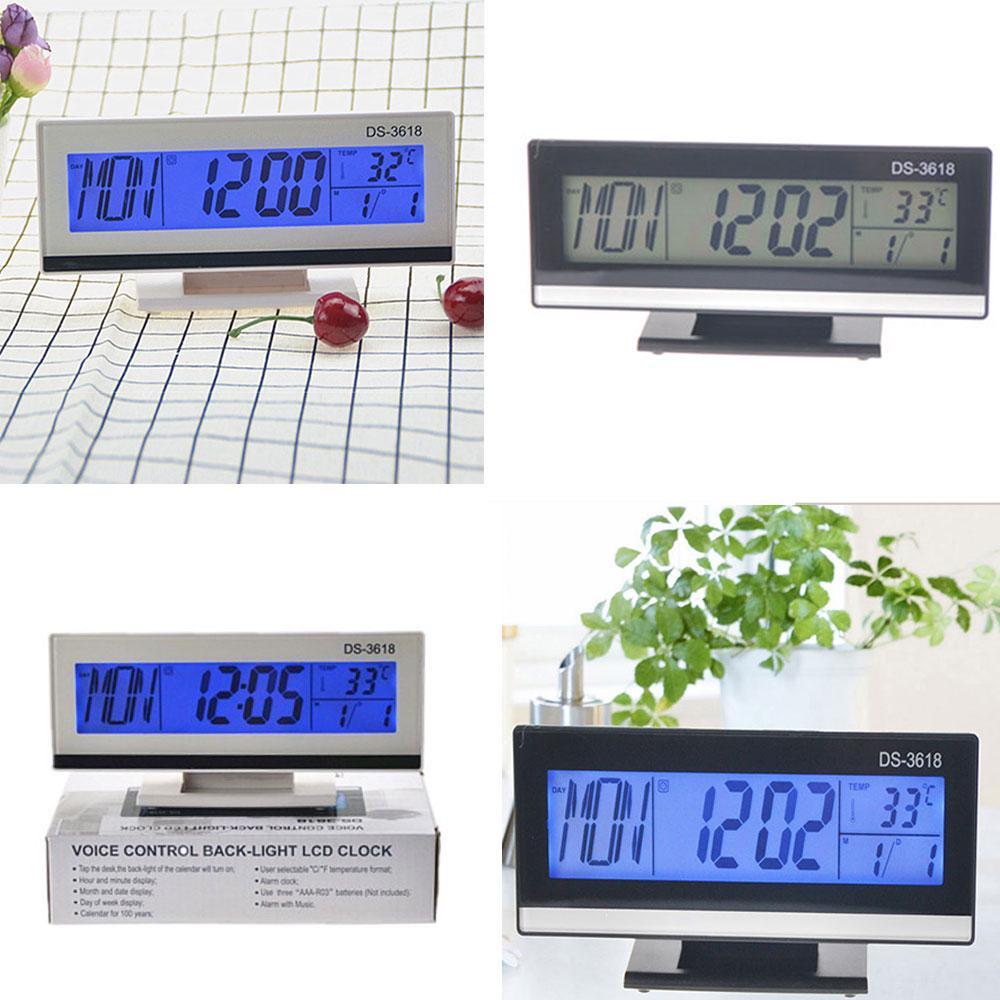 Stolní LED hodiny budík teploměr datum podsvětlení DS-3618 - Zariadenia pre dom a záhradu