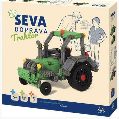 Stavebnice Seva Doprava Traktor plast 384 dílků. Nové