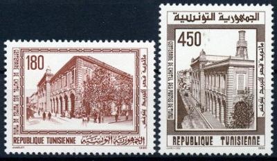 Tunisko 1992 **/Mi. 1241-2 , komplet , stavby , /L22/