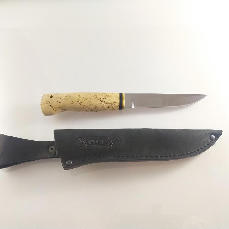 Vysoce kvalitní nůž Finský - LEMAX - H12MF - Karelská bříza - Sport a turistika