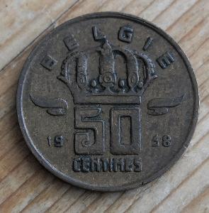 BELGIE 50 CENTIMES 1958 VF