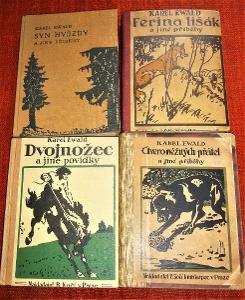K.Evald: 4 knížky o přírodě a zvířatech (Dvojnožec a j.)