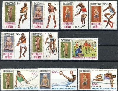 Guinea 1968 Olympijské hry Mexico 68, série 10ks známek, kat. 12 Euro