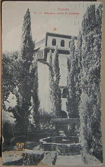 Španělsko Granada - Alhambra, Jardin de Lindaraja (MF prošlá 1928)