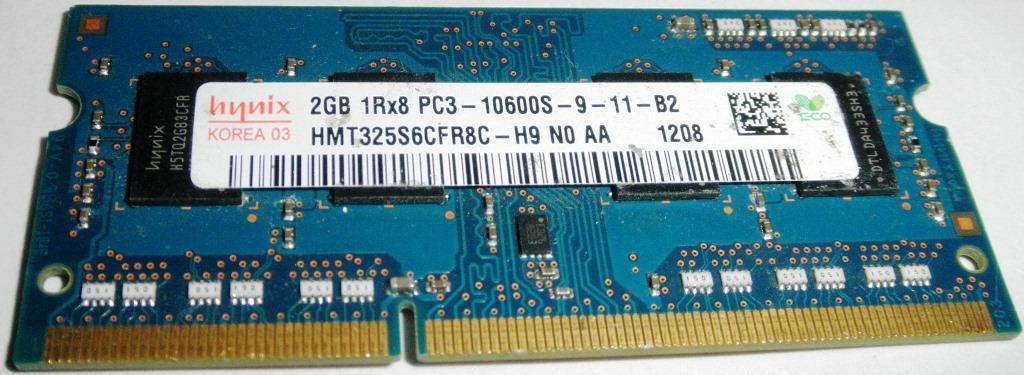 HYNIX 2GB 1Rx8 PC3-10600S-9-11-B2, DDR3, 1333 MHz - Počítače a hry