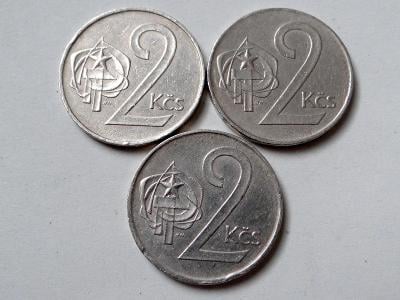 3x 2 Kčs - 1974, 1981, 1984