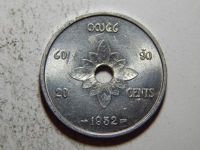 Laos 20 Cents 1952 XF-UNC č36627