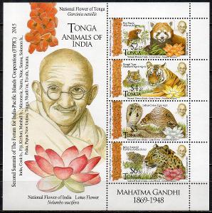 Tonga-Fauna a flóra Indie 2015**  Michel Bl.100 / 23 €