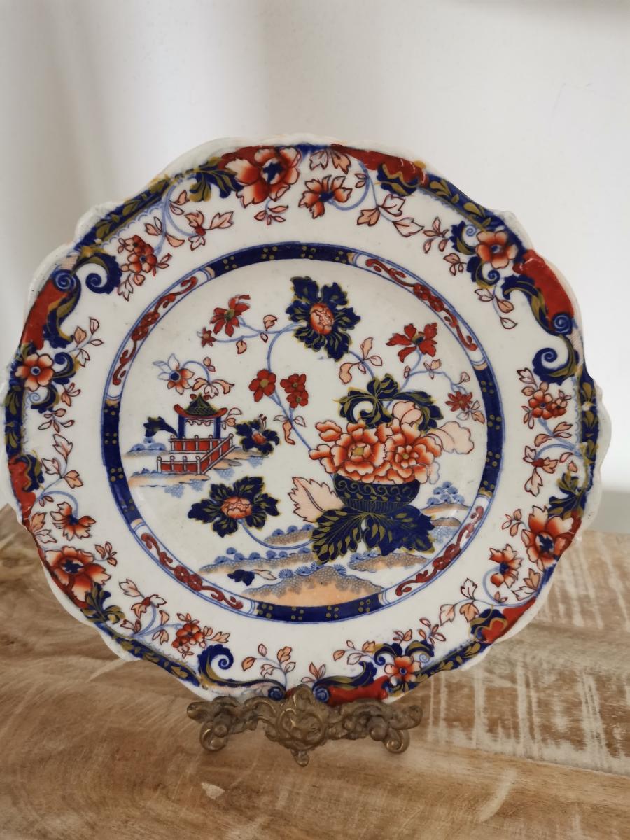 Dekorační talíř porcelán kamenina ručně malovaný asiatika 19. století - Starožitnosti a umění