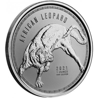 strieborná minca 1 oz Africký Leopard 2021 BU v kapsule