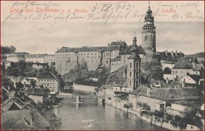 Český Krumlov (Krummau) * pohled na část města * Šumava * M1059