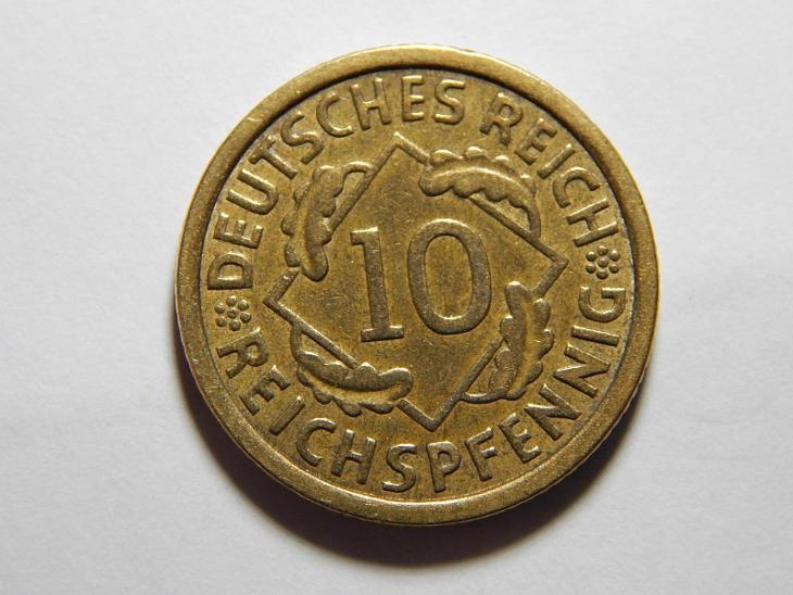Německo Výmarsko 10 Reichspfenig 1928 A R XF č29649 - Numismatika