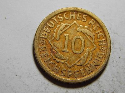 Německo Výmarsko 10 Reichspfennig 1925 D XF č21395