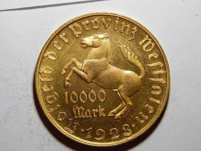 Německo Westfalen 10.000 Mark 1923 XF-UNC čŠU011