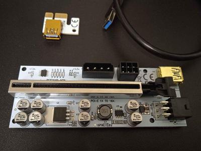 Riser PCIe x1 to x16 ver 010 - Nové - Pro těžbu kryptoměn