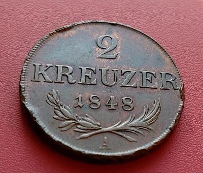 2 Kreuzer 1848 A -  (č.12)