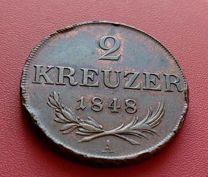 2 Kreuzer 1848 A -  (č.12) - Numismatika