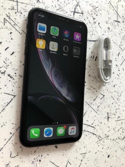 APPLE iPhone XR 64g BLACK 100%FUNKČNÍ 96++%VZHLED +NEW kabel OD1KČ