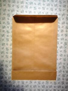 (037) hnědé obálky / tašky formát 25x18cm, křížové dno (širší), 1 ks