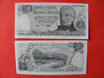 50 Pesos ND(1976-78) Argentina - barevná vlákna - P301b - UNC - /Y352/