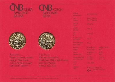 Certifikát ke zlaté minci Národní kulturní památka papírna VelkéLosiny