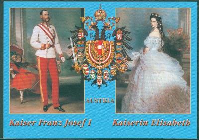 30A909 Císař Franz Josef a Elisabeth, novodobá pohlednice