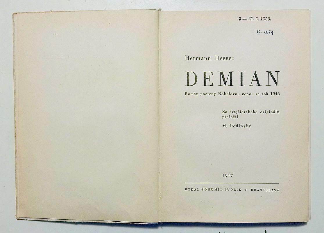 Hesse - Demian (slovensky) - Knihy