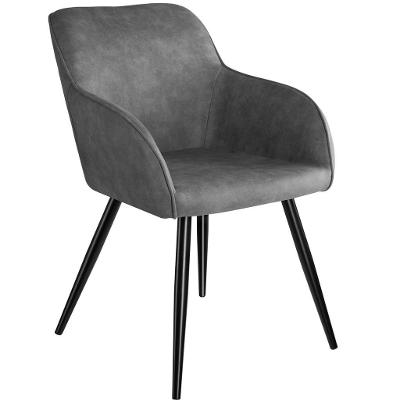 tectake 403666 židle marilyn stoff - šedo - černá