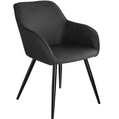tectake 403669 židle marilyn stoff - antracit-černá