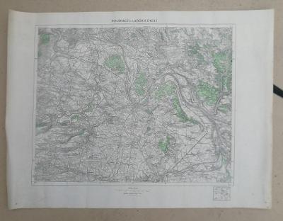 Mapa Roudnice nad Labem a okolí, 1 : 75.000