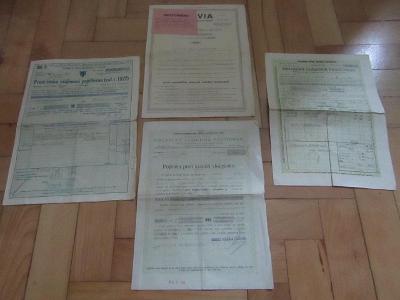 Pojišťovna 3 dokumenty rok 1931, atd.