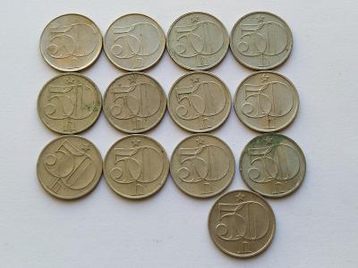 Konvolut mincí 13 ks, komplet mimo 1980,1981