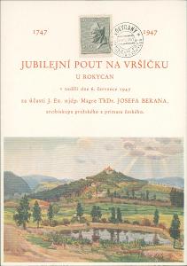 4A179 Jubilejní pouť na Vršíček, Msg. Josef Beran 1947 - mimořádné