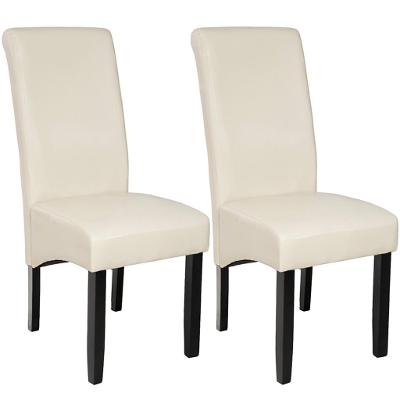 tectake 401295 2 jídelní židle ergonomické, masivní dřevo - krémová