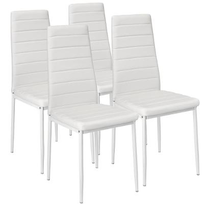 tectake 401845 4 jídelní židle, syntetická kůže - bílá