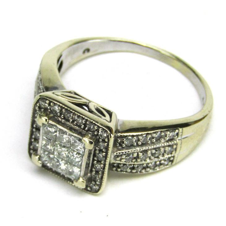 14 kt luxusní zlatý prsten s brilianty 0.98 kt - Starožitné šperky