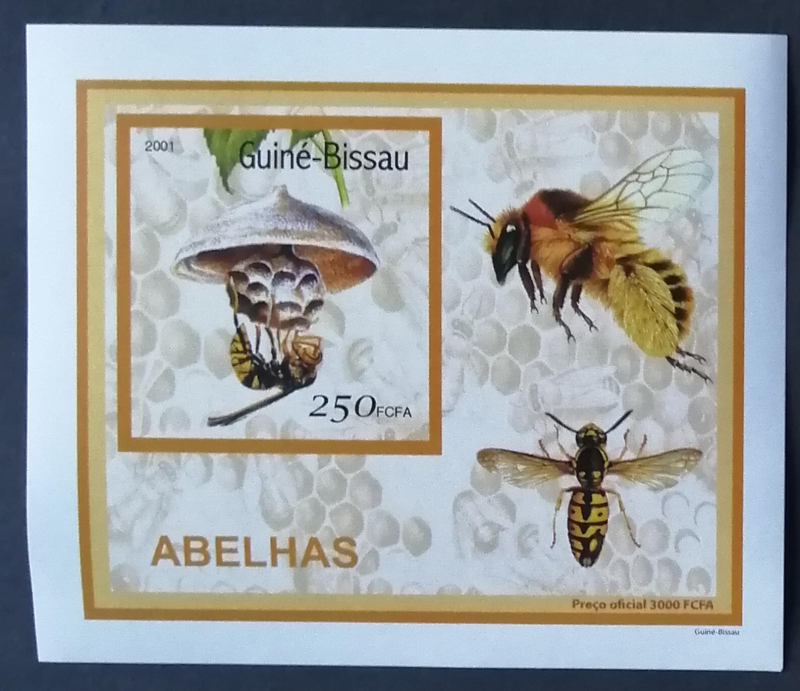 Guinea Bissau 2001 Tématika - Včely a medonosný hmyz, Kvety IMPERF - Tematické známky