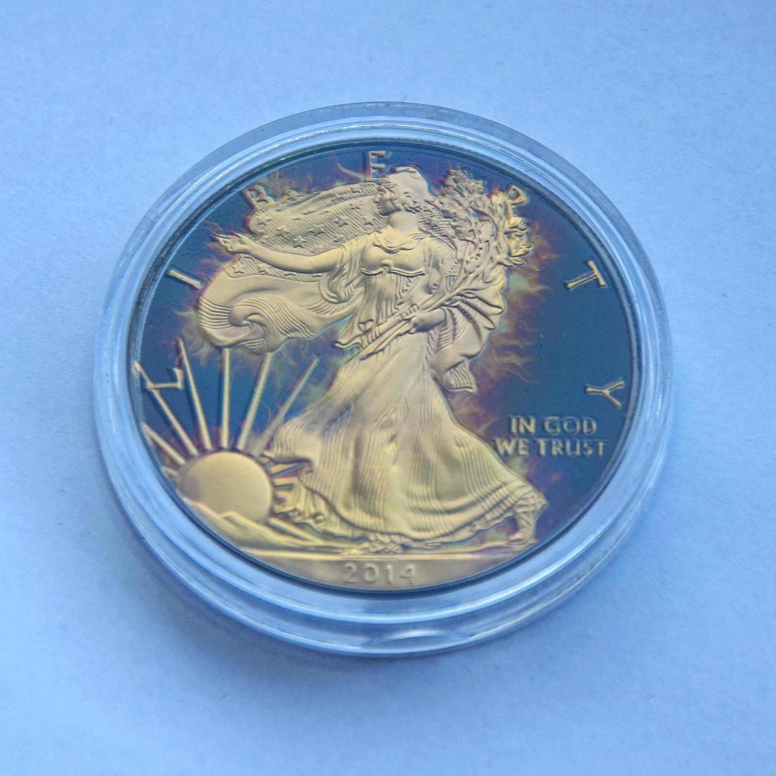 2014 USA 1 Dollar - Burning Liberty Eagle 1 Oz. Ag .999 - jen 1000 ks - Numismatika