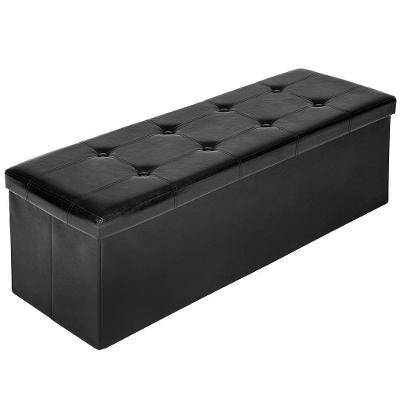 tectake 401822 taburet skládací s úložným prostorem - černá