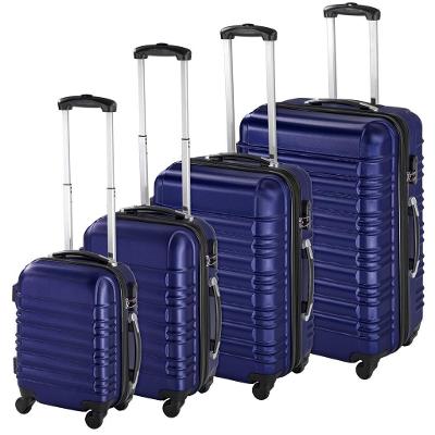 tectake 402027 skořepinové cestovní kufry sada 4ks - modrá