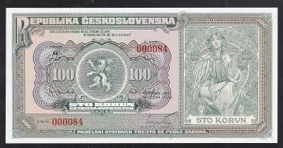100 KORUN 1920 NOVOTISK NEJVZÁCNĚJŠÍ SERIE G - UNC POUZE 200 KS RRR!