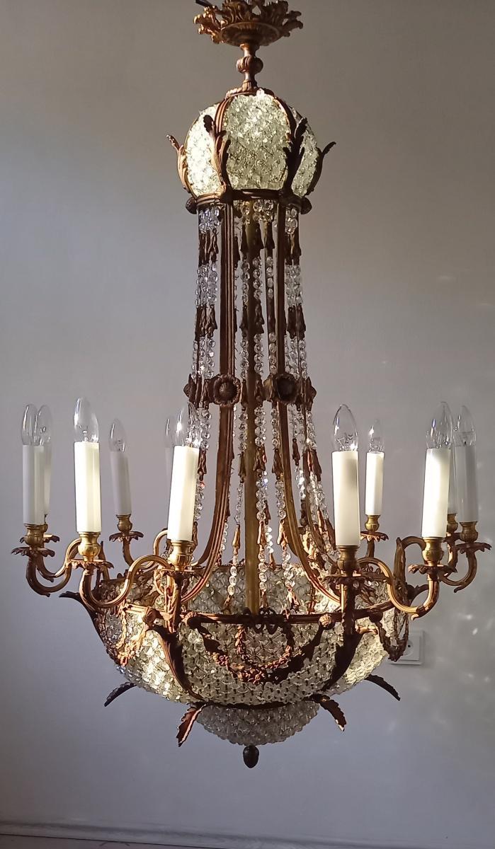 Starožitný zámecký lustr,  secese, osvětlení 